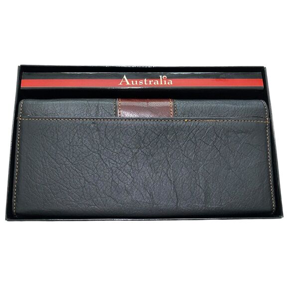 Australian Genuine Leather Black & Brown Women’s Wallet Kangaroo New In Box - Picture 2 of 6